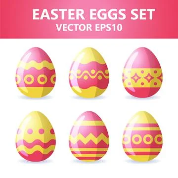 Easter eggs icons. Easter eggs for Easter holidays design on white background Stock Illustration