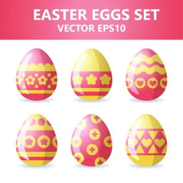 Easter eggs icons. Easter eggs for Easter holidays design on white background Stock Illustration