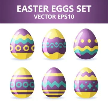 Easter eggs icons. Easter eggs for Easter holidays design on white background Stock Illustration
