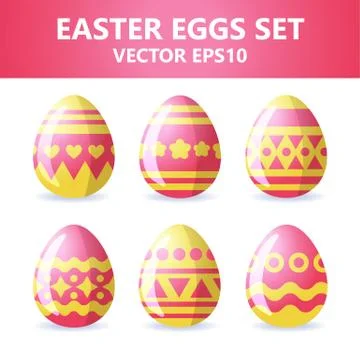 Easter eggs icons. Easter eggs for Easter holidays design on white background Stock Illustration