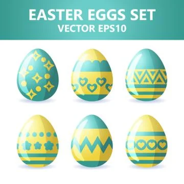 Easter eggs icons. Easter eggs for Easter holidays design on white background Stock Illustration