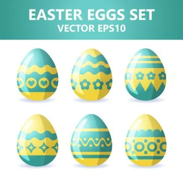 Easter eggs icons. Easter eggs for Easter holidays design on white background Stock Illustration