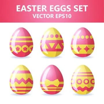 Easter eggs icons. Easter eggs for Easter holidays design on white background Stock Illustration