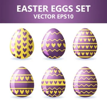 Easter eggs icons. Easter eggs for Easter holidays design on white background Stock Illustration