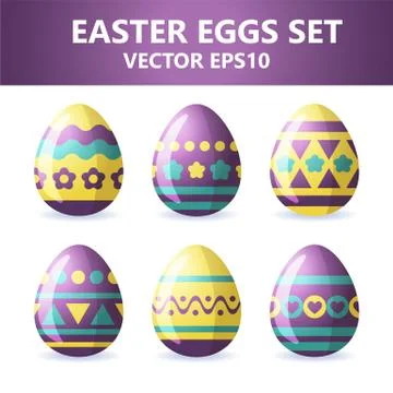 Easter eggs icons. Easter eggs for Easter holidays design on white background Stock Illustration
