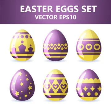 Easter eggs icons. Easter eggs for Easter holidays design on white background Stock Illustration