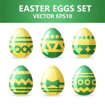 Easter eggs icons. Easter eggs for Easter holidays design on white background Stock Illustration