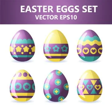 Easter eggs icons. Easter eggs for Easter holidays design on white background Stock Illustration