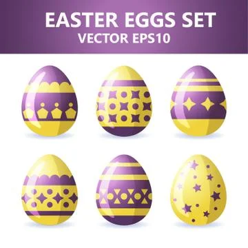 Easter eggs icons. Easter eggs for Easter holidays design on white background Stock Illustration