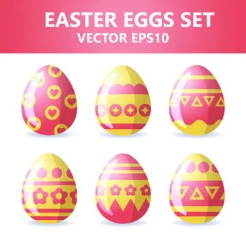 Easter eggs icons. Easter eggs for Easter holidays design on white background Stock Illustration