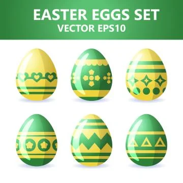 Easter eggs icons. Easter eggs for Easter holidays design on white background Stock Illustration