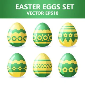 Easter eggs icons. Easter eggs for Easter holidays design on white background Stock Illustration