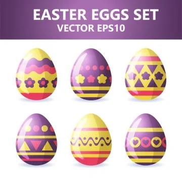 Easter eggs icons. Easter eggs for Easter holidays design on white background Stock Illustration