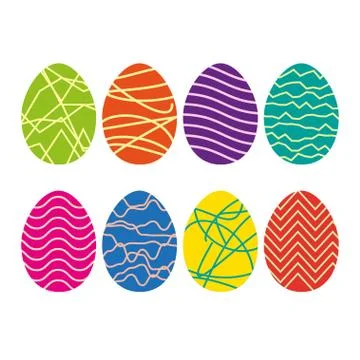 Easter eggs icons flat style Stock Illustration