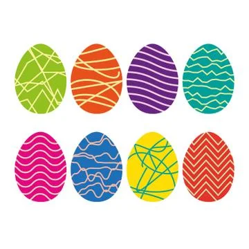 Easter eggs icons flat style. Stock Illustration