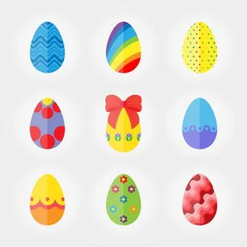 Easter eggs icons Illustrazione stock