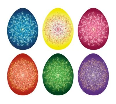 Easter eggs icons. Stock Illustration