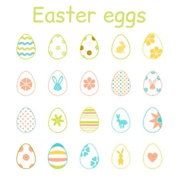 Easter eggs icons. Stock Illustration