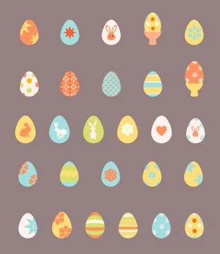 Easter eggs icons. Stock Illustration