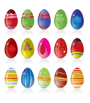 Easter eggs icons Illustrazione stock