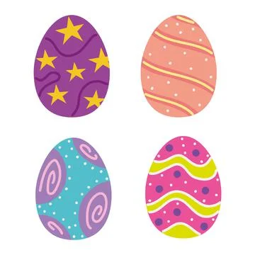 Easter eggs icons Illustrazione stock