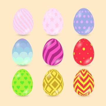 Easter Eggs icons isolated on background Stock Illustration