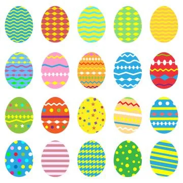 Easter eggs icons set. Collection eggs. Stock Illustration
