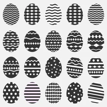 Easter eggs icons set. Collection eggs. Stock Illustration