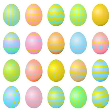 Easter eggs icons set. Collection eggs. Stock Illustration