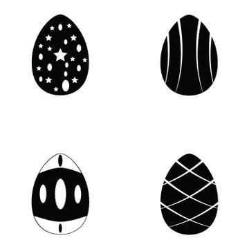 Easter eggs icons set. Stock Illustration