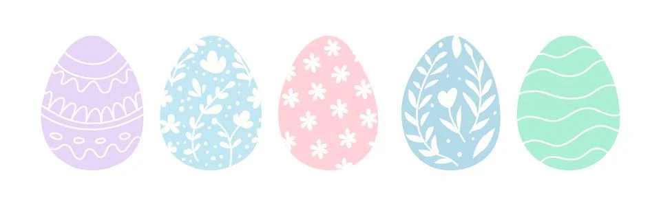 Easter eggs icons set. Stock Illustration