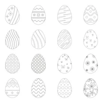 Easter eggs icons. Vector illustration. Stock Illustration