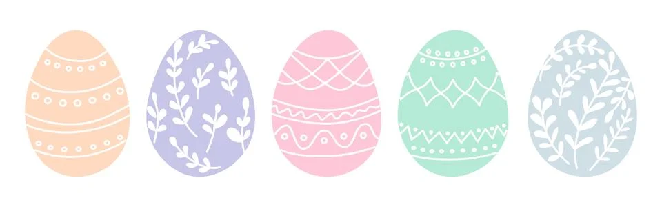 Easter eggs icons. Vector illustration. Stock Illustration