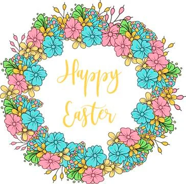 Easter eggs icons. Vector illustration.Easter holidays design on white Stock Illustration