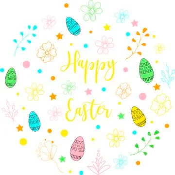 Easter eggs icons. Vector illustration.Easter holidays design on white Stock Illustration