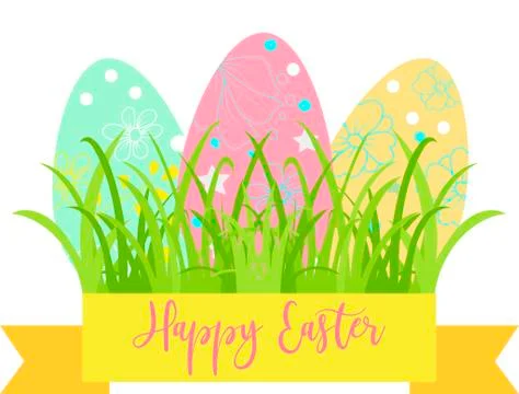 Easter eggs icons. Vector illustration.Easter holidays design on white Stock Illustration