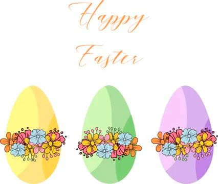 Easter eggs icons. Vector illustration.Easter holidays design on white Stock Illustration