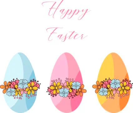 Easter eggs icons. Vector illustration.Easter holidays design on white Stock Illustration