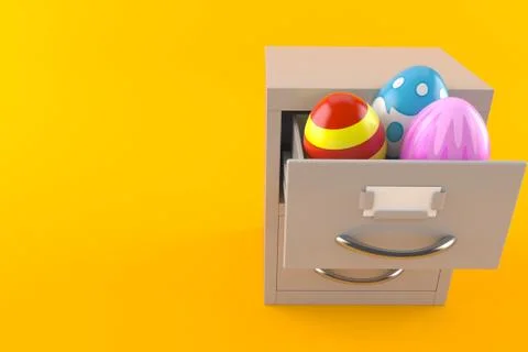 Easter eggs inside archive locker Stock Illustration