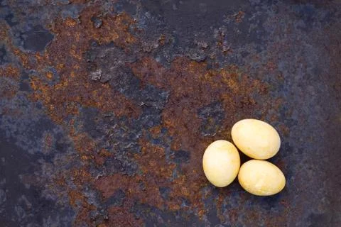 Easter Eggs on iron Stock Photos