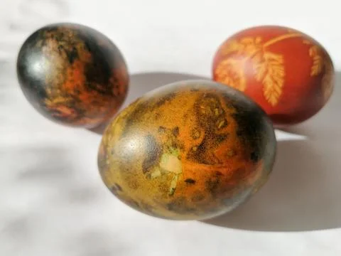 Easter eggs isolated on the bright background Stock Photos