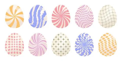 Easter eggs isolated set Stock Illustration