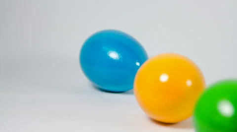 Easter Eggs Isolated On White And A Half Peeled Red Egg Vídeo Stock 60070270