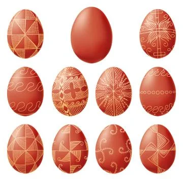 Easter eggs isolated on white background. Vector illustration Stock Illustration