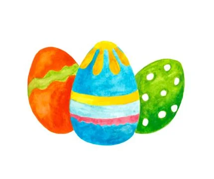 Easter eggs isolated on a white background. Stock Illustration