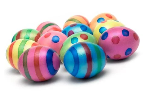 Easter Eggs Isolated on a White Background Photos