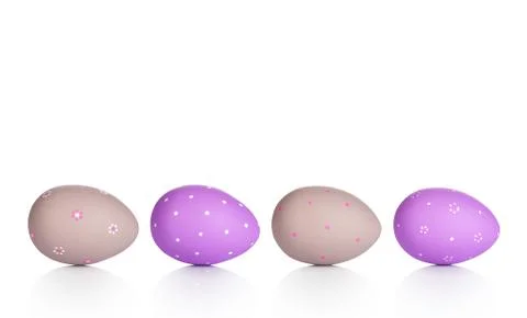 Easter Eggs Isolated on White Background Stock Photos