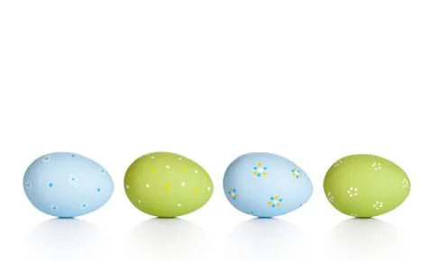 Easter Eggs Isolated on White Background Stock Photos