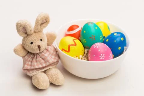 Easter eggs isolated on white background 스톡 사진