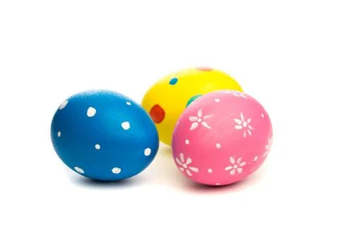 Easter eggs isolated on white background 库存照片